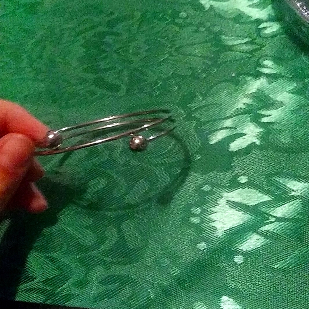 A silver bracelet
